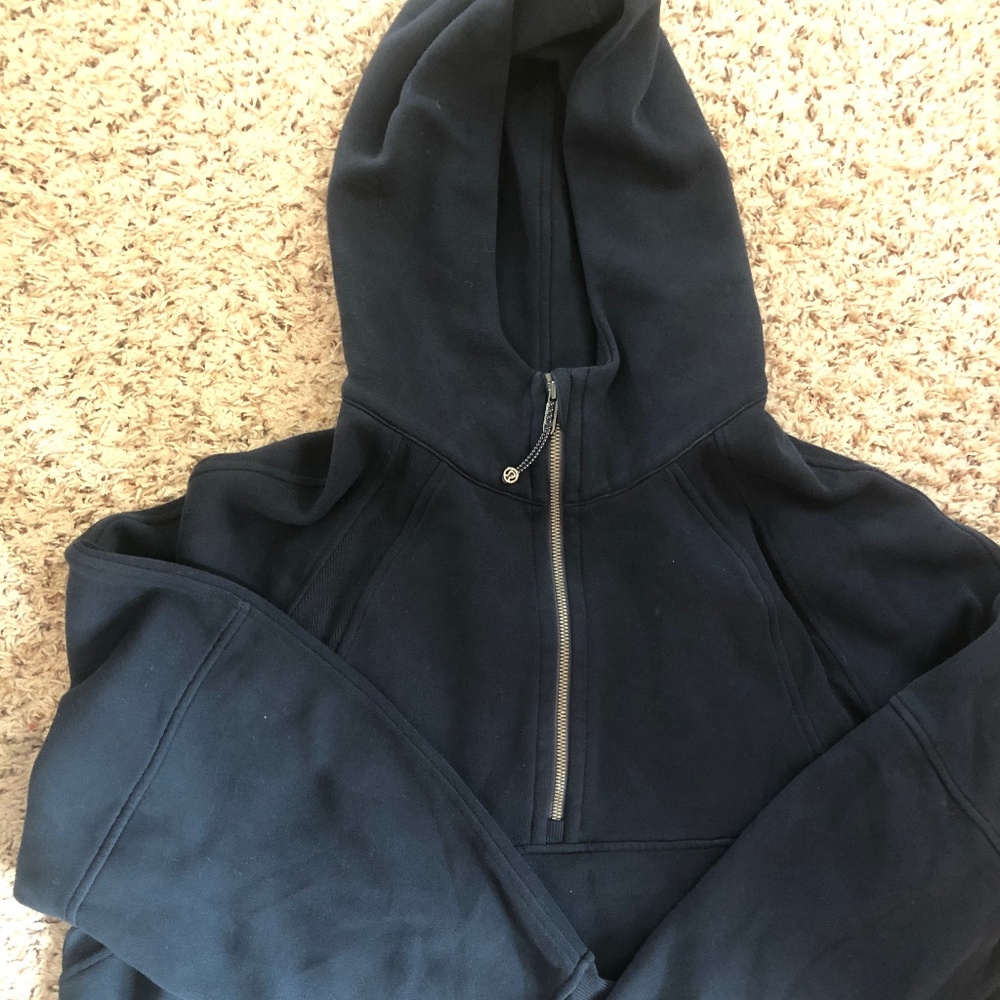Lululemon navy scuba oversized 1/2 zip hoodie, size xl/xxl
